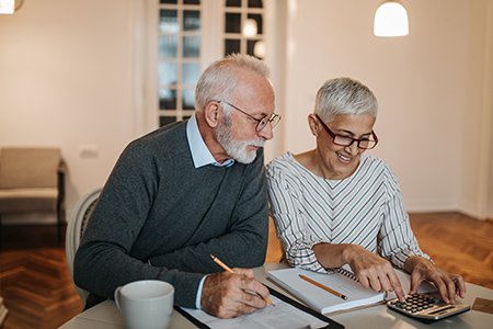 A couple working on their retirement plans