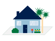 Illustration of a house with boundary for area replacement