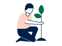 Icon of an individual planting a tree