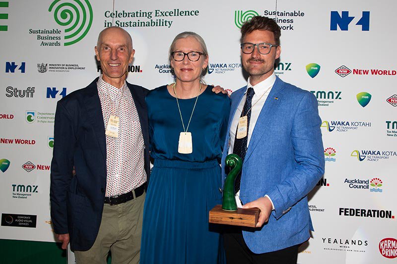 Chris Morrison Helen McDowall and Ben Dando at the Sustainable Business Awards