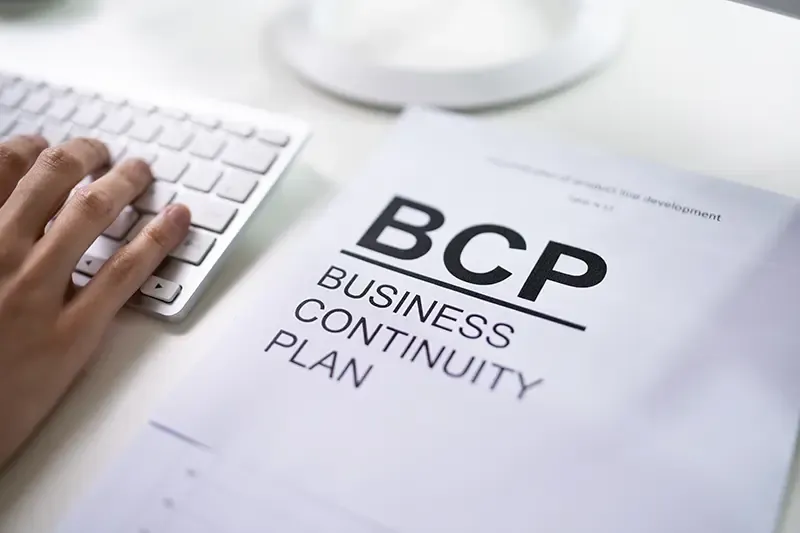 Cover of a printed business continuity plan