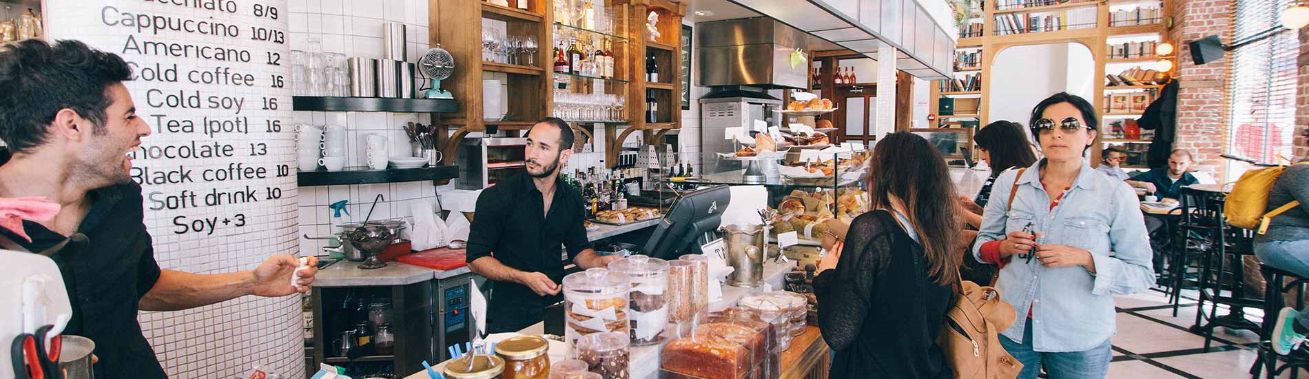 Group of people at a cafe