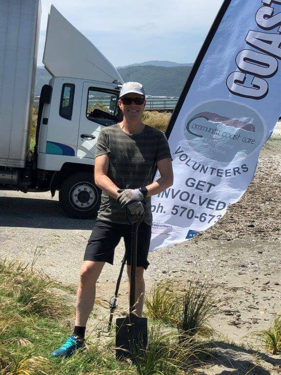 Colin volunteering to clean up Petone beach