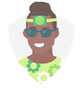 Illustration of a smiling brunette man wearing sunglasses representing kinesthetic learning