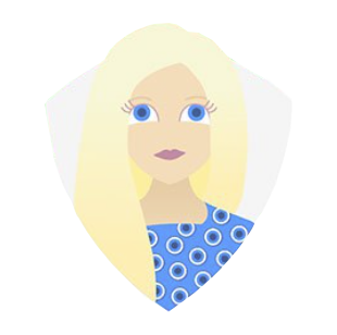 Illustration of blonde women with blue eyes which represents visual learning