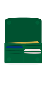 Illustration of an open wallet