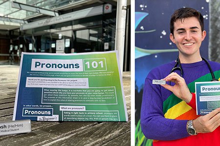 Josh-McCormack-holding-up-his-pronouns-101-poster