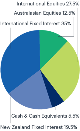 KiwiSaver Moderate Fund Pie Chart Illustration