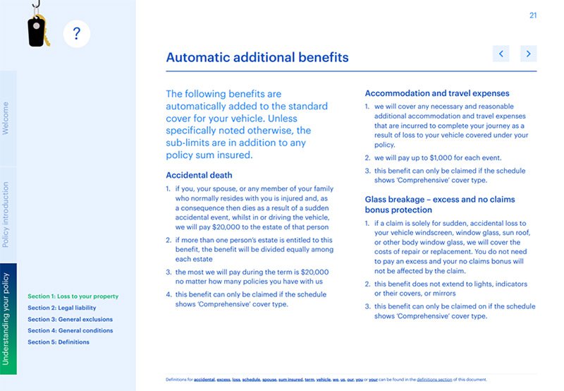 MAS Motor Vehicle policy document Loss to Your Property section