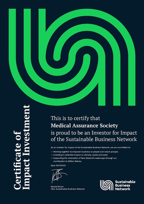 MAS Sustainable Business Network Certificate of Impact Investment