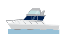 Illustration of launch in the water for marine only boat insurance cover