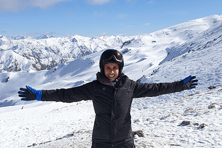 Nisha-Patel on a mountain