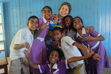 Olivia Gray volunteering in Fiji