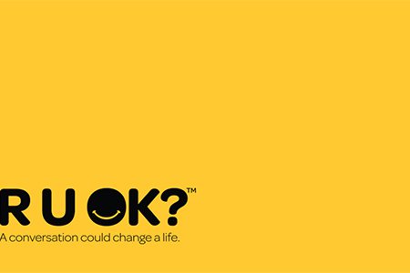 R U OK logo on yellow