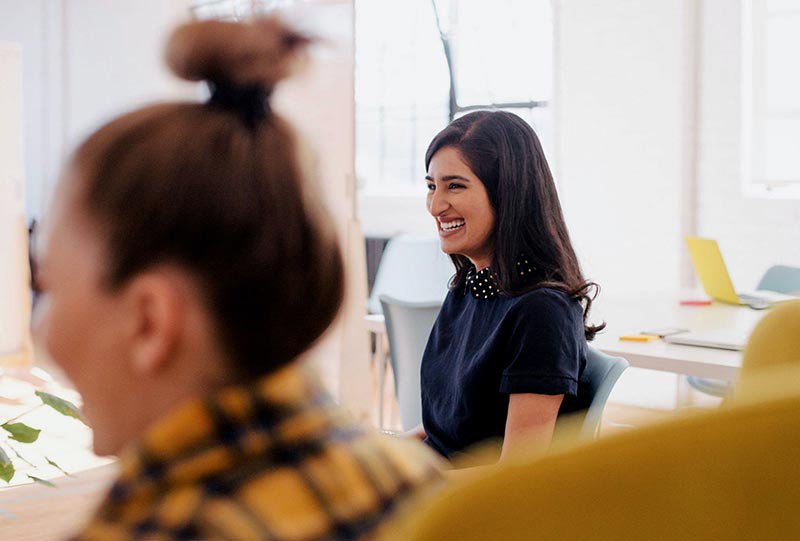 Smiling woman in an office