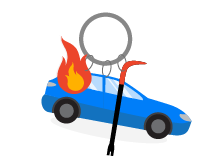 Illustration of third party fire and theft for motor vehicle insurance