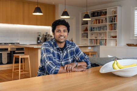Narly Kalupahana in his house