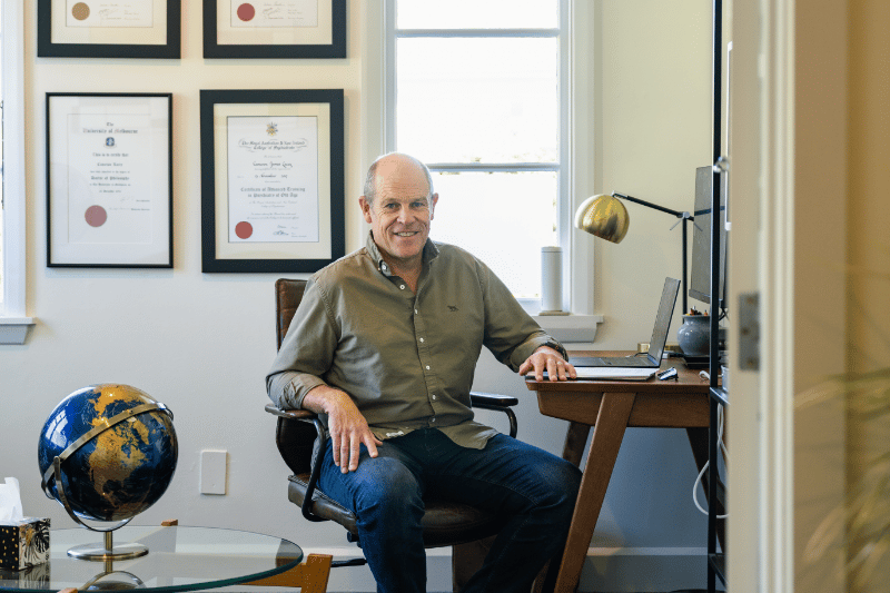 Dr Cameron Lacey in his office
