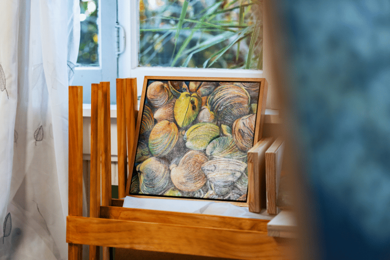 Sam's painting of some pipi shells