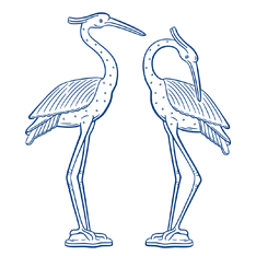 a set of bird sculptures illustration