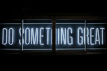 Do something great text in neon lights