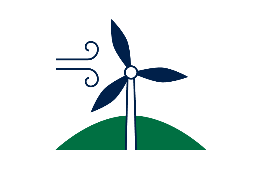 wind turbine turning in the wind