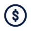 Icon of a dollar sign in a circle 2x