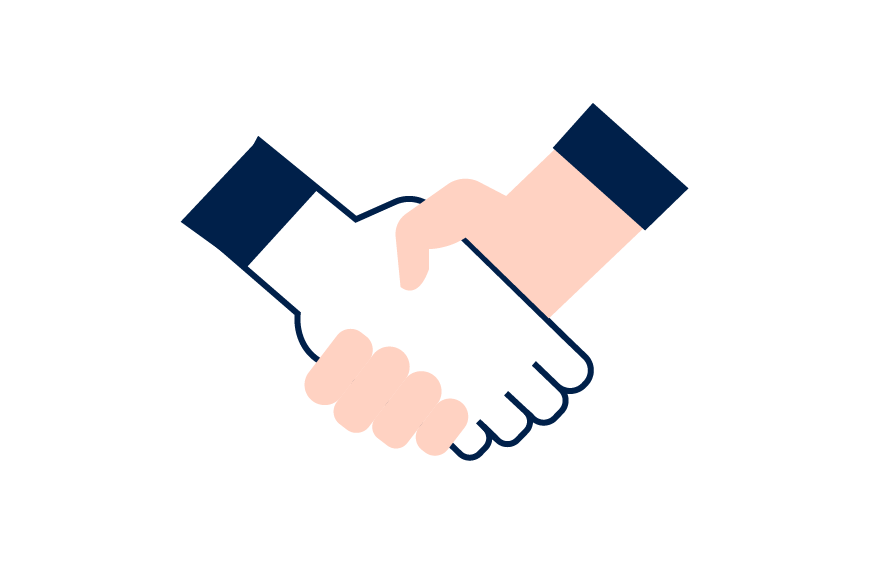 Two hands shaking mutuality