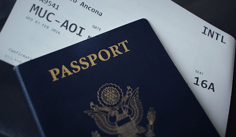 passport and flight ticket