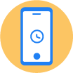 round icon with an illustration of a phone