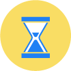round icon with an hourglass illustration