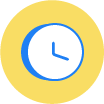 round icon with a clock illustration