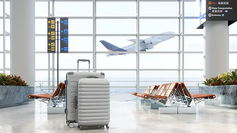 suitcases at an airport